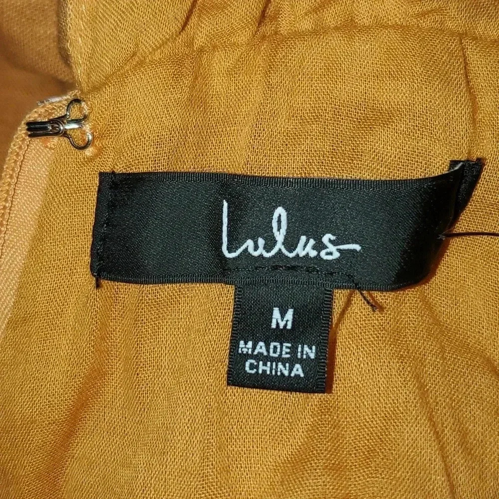 Lulus Reach for Radiance Marigold Halter Wide-Leg Jumpsuit Size M NWT - Picture 11 of 14